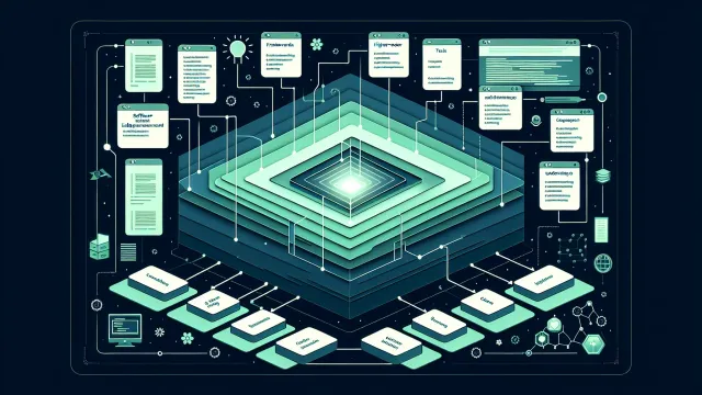 Soft green learning focus nodes with a mismatch indicator between curriculum direction and market demand on a dark navy background