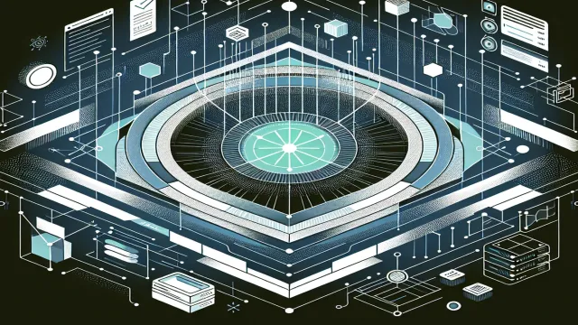 Mint green diagnostic signal streams converging through investigation layers toward a root cause node on a dark navy background
